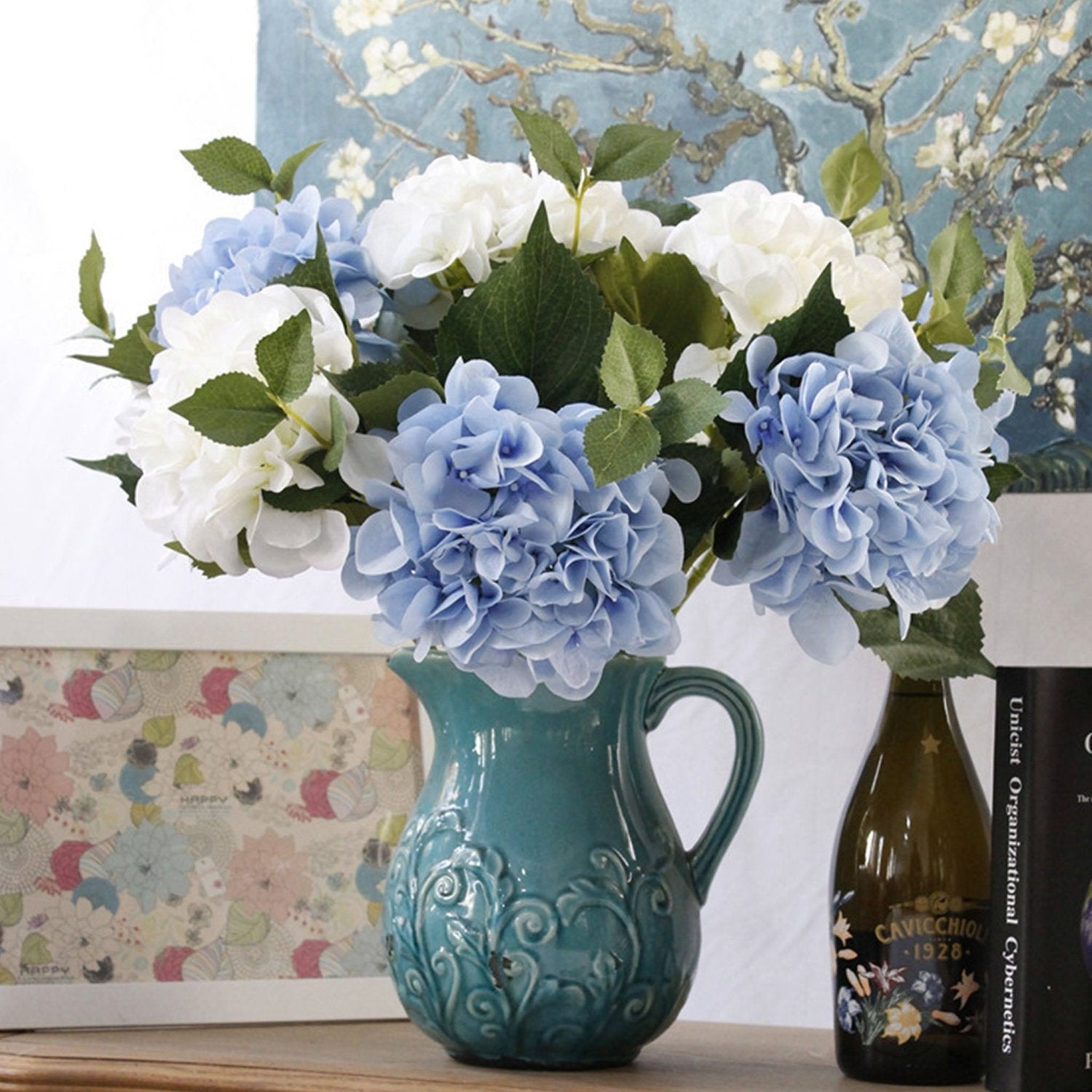 Artificial Hydrangea Silk Hydangea Flowers 6 inch - VANRINA