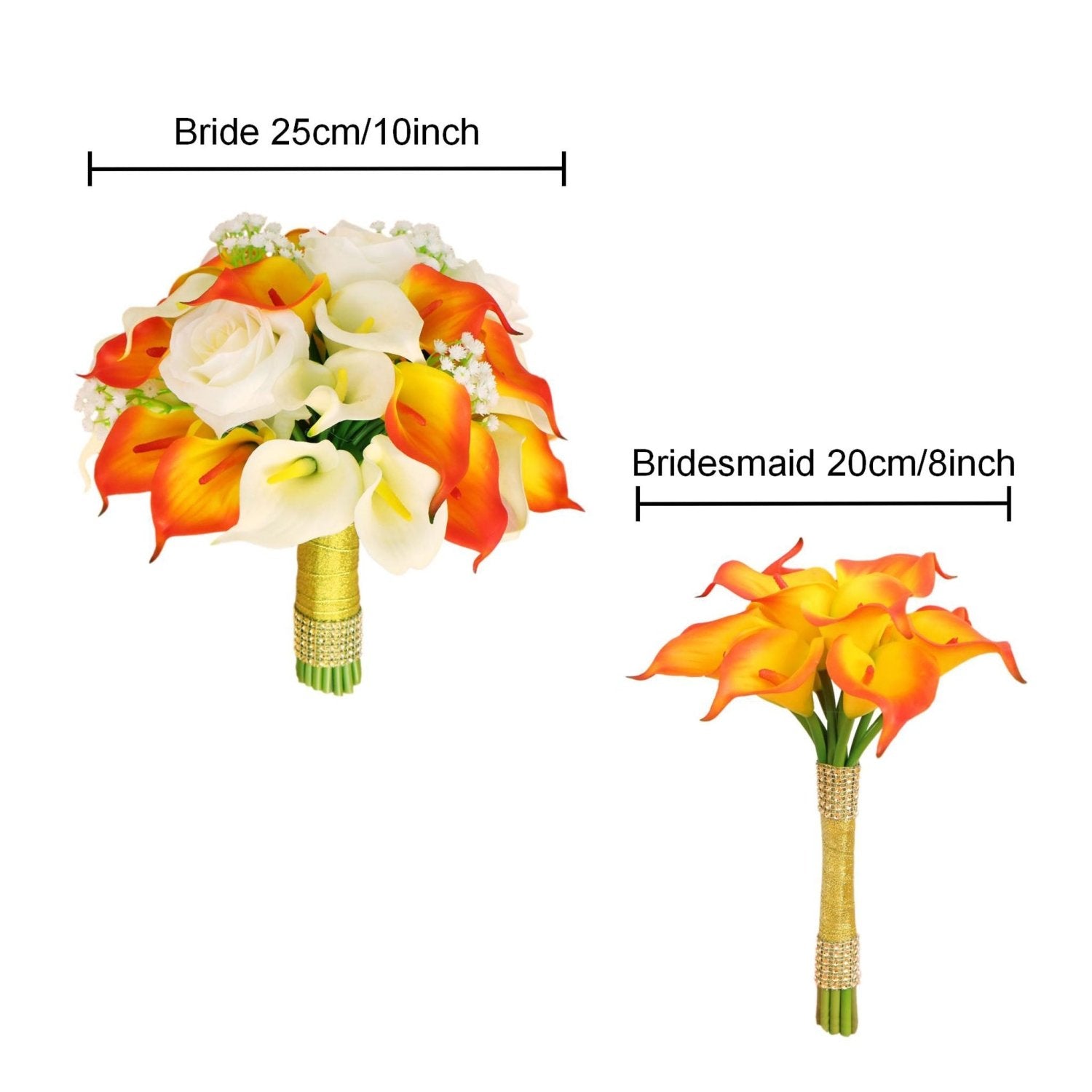 Artificial Orange Calla Lily Wedding Bouquets - VANRINA