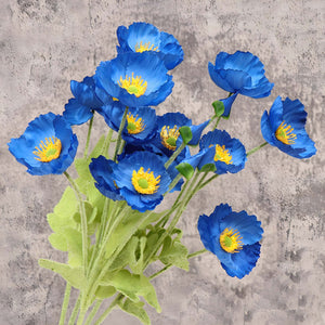 Artificial Poppy Flowers Silk Spray Poppies - VANRINA