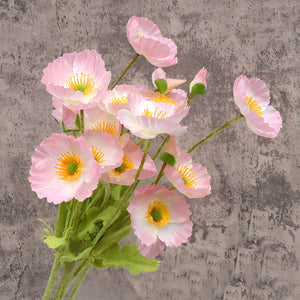 Artificial Poppy Flowers Silk Spray Poppies - VANRINA