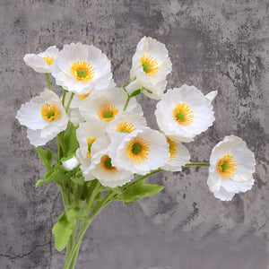 Artificial Poppy Flowers Silk Spray Poppies - VANRINA