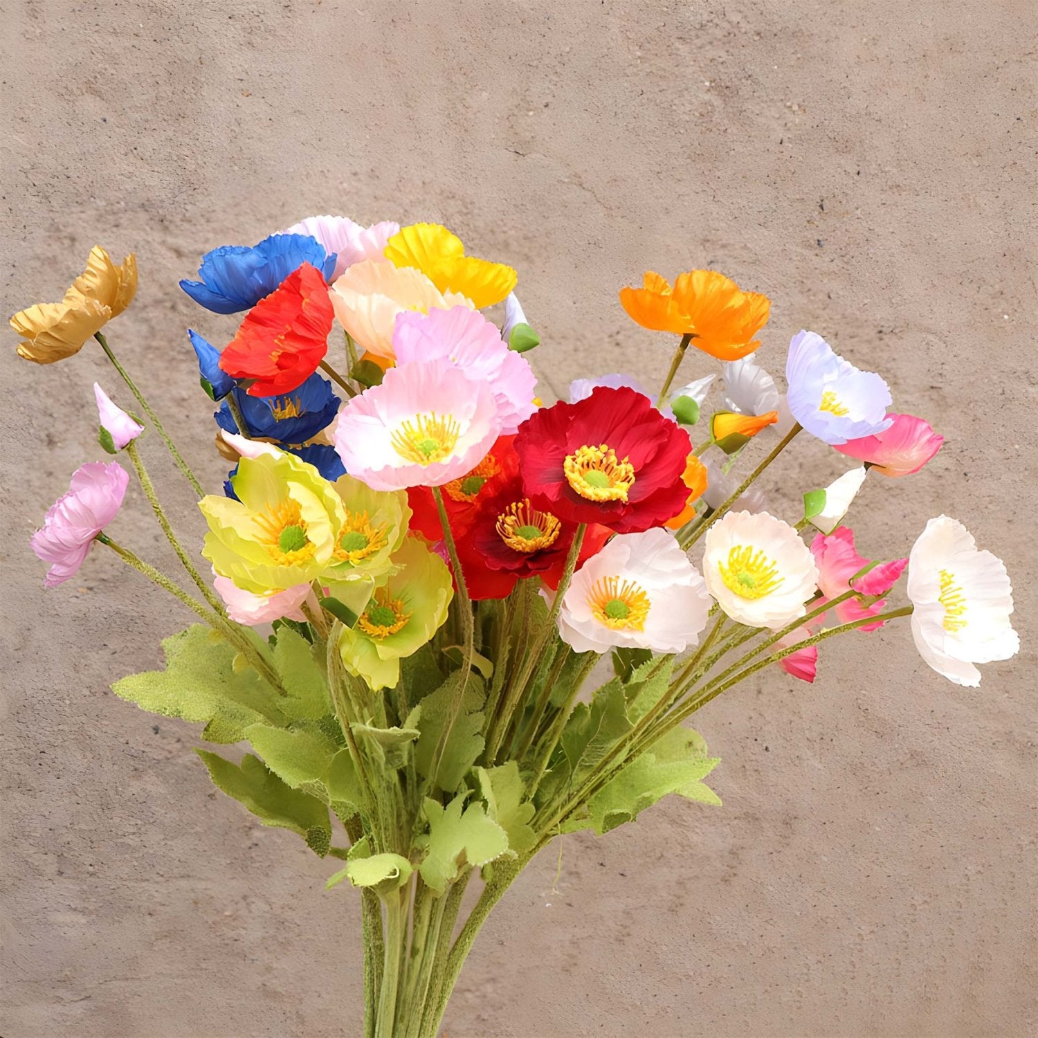 Artificial Poppy Flowers Silk Spray Poppies - VANRINA