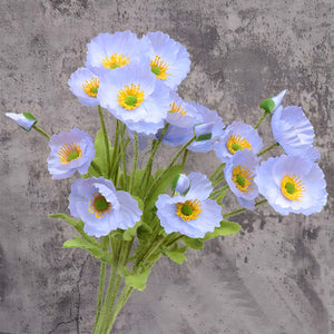 Artificial Poppy Flowers Silk Spray Poppies - VANRINA