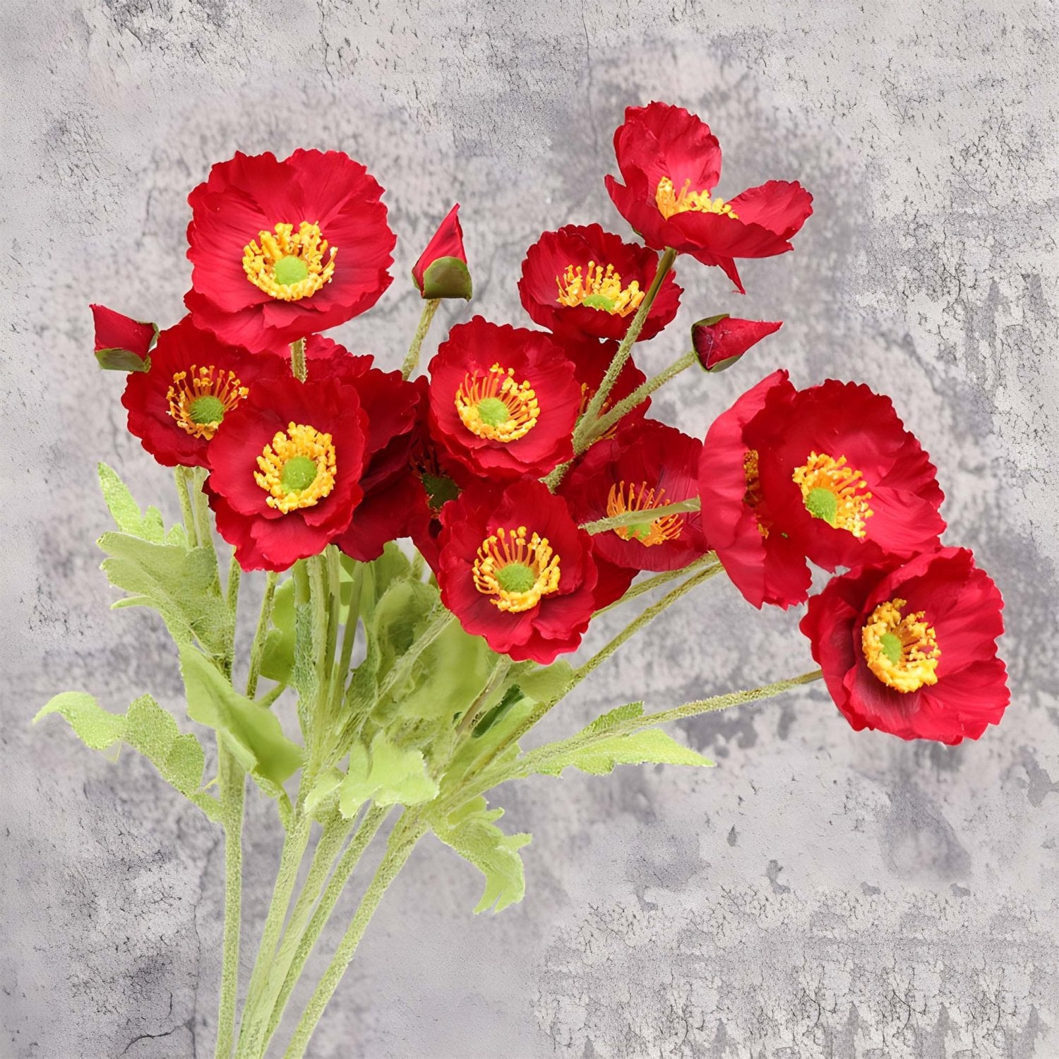 Artificial Poppy Flowers Silk Spray Poppies - VANRINA