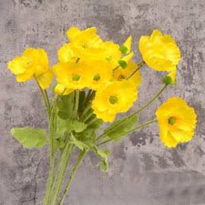 Artificial Poppy Flowers Silk Spray Poppies - VANRINA