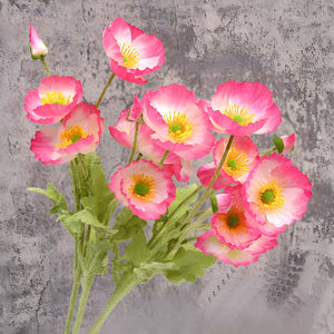 Artificial Poppy Flowers Silk Spray Poppies - VANRINA