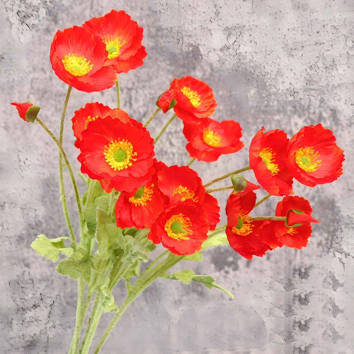 Artificial Poppy Flowers Silk Spray Poppies - VANRINA
