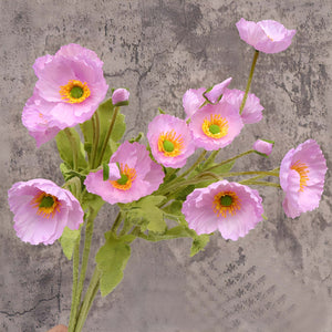 Artificial Poppy Flowers Silk Spray Poppies - VANRINA