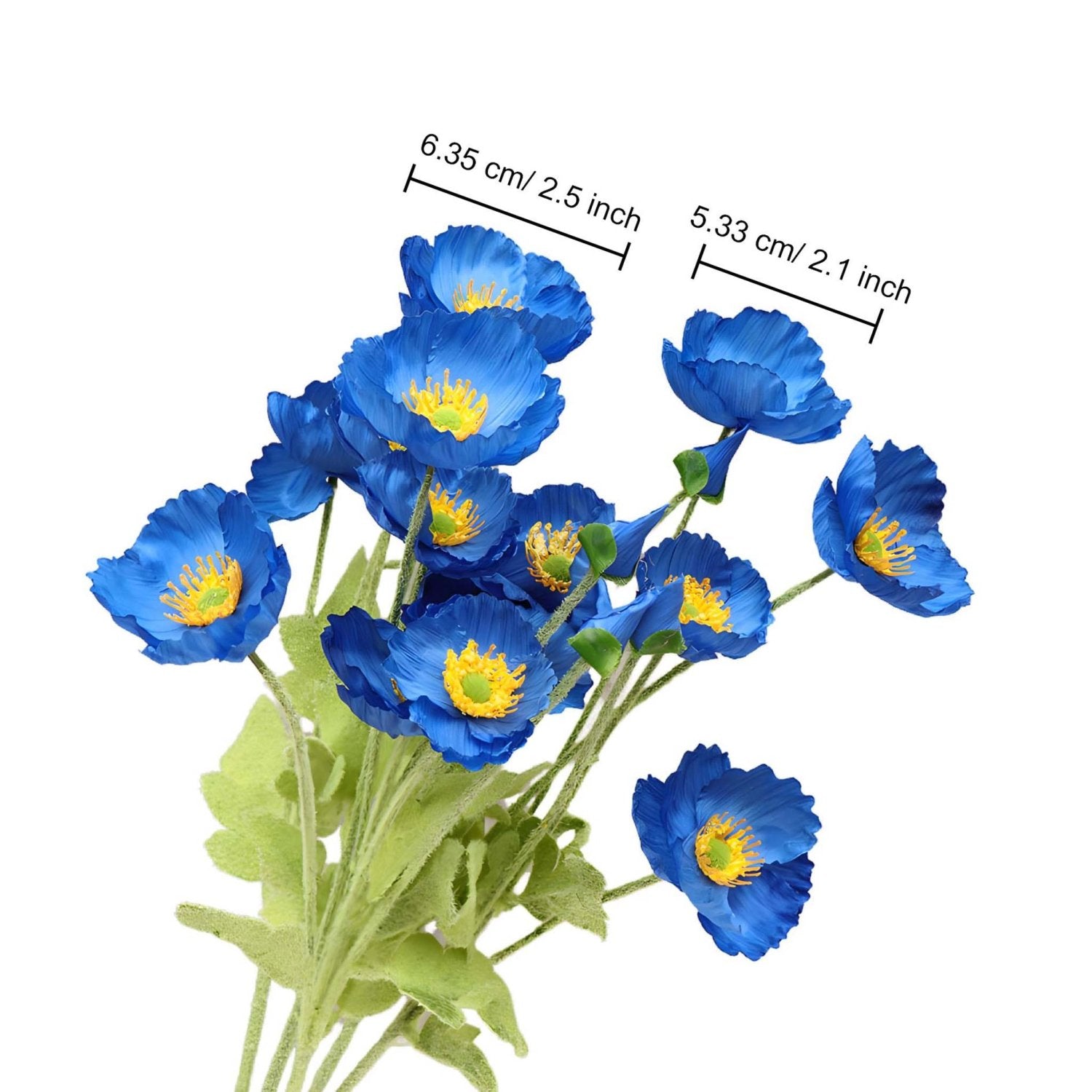 Artificial Poppy Flowers Silk Spray Poppies - VANRINA