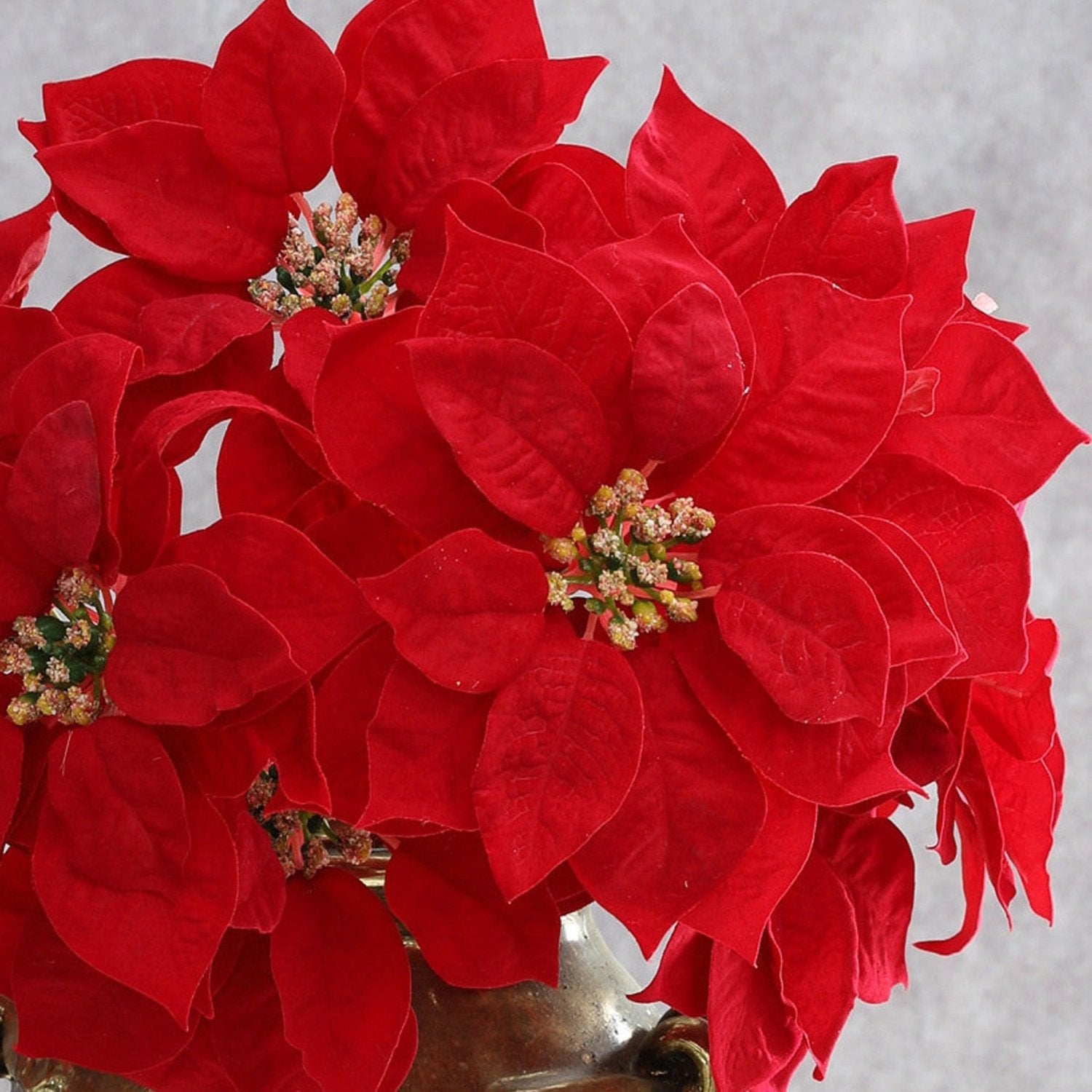 Artificial Red Poinsettia Individual Flowers 12.6" - VANRINA