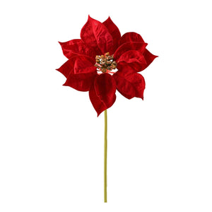 Artificial Red Poinsettia Individual Flowers 12.6" - VANRINA