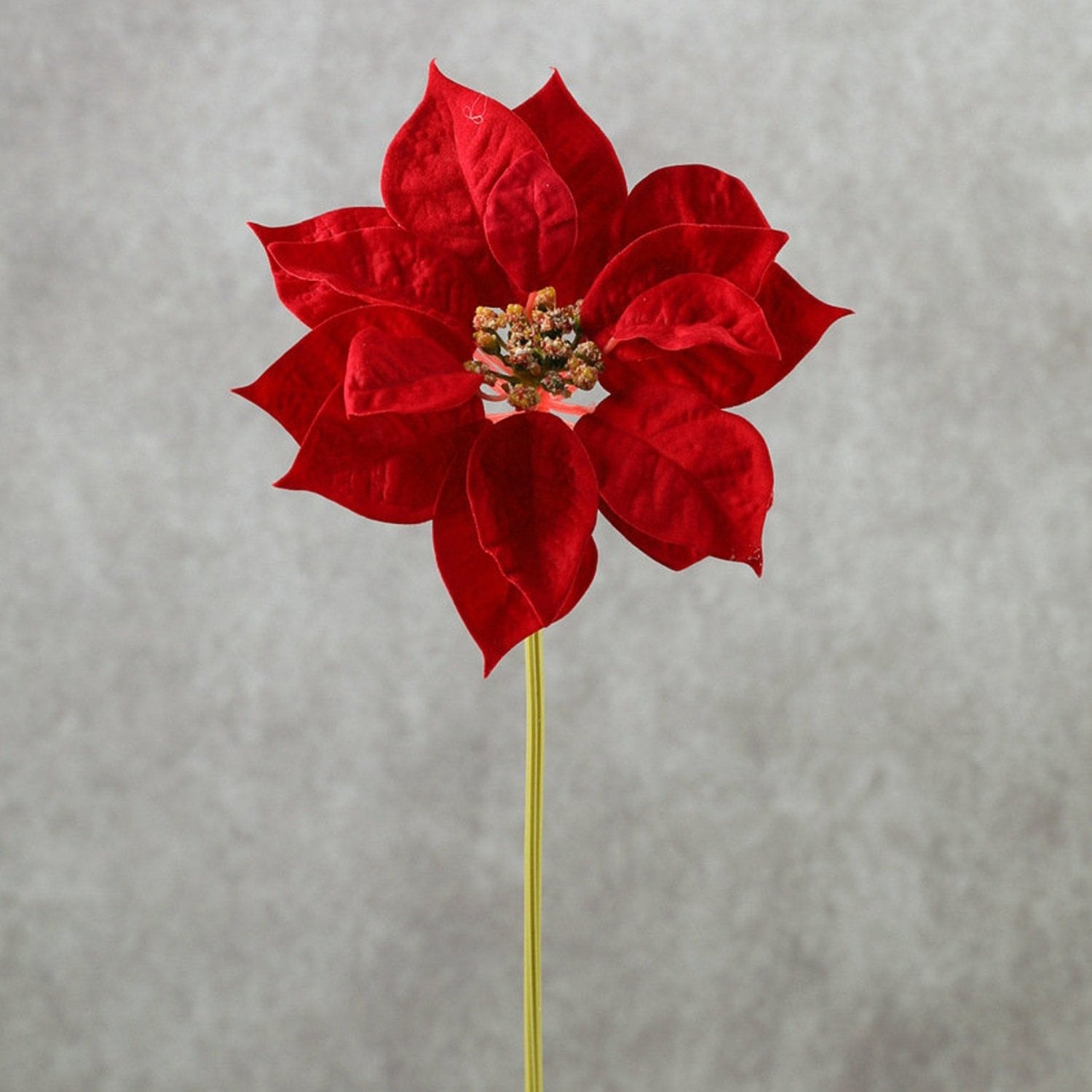 Artificial Red Poinsettia Individual Flowers 12.6" - VANRINA