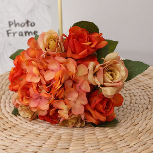 Artificial Silk Hydrangea Rose Mixed Bouquet - VANRINA