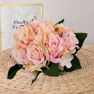 Artificial Silk Hydrangea Rose Mixed Bouquet - VANRINA