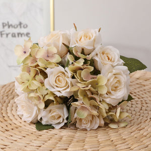 Artificial Silk Hydrangea Rose Mixed Bouquet - VANRINA