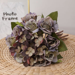 Artificial Silk Hydrangea Rose Mixed Bouquet - VANRINA