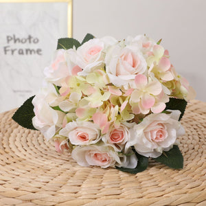Artificial Silk Hydrangea Rose Mixed Bouquet - VANRINA