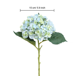 Blue Green Artificial Hydrangea Flower 5pcs - VANRINA
