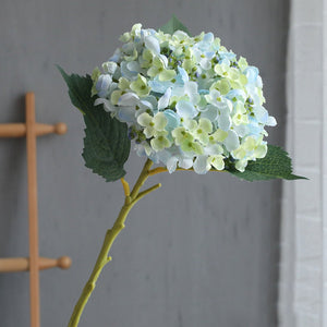 Blue Green Artificial Hydrangea Flower 5pcs - VANRINA