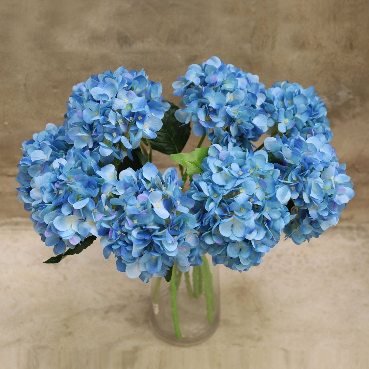 Blue Hydrangea Artificial Silk Flowers Blooms - VANRINA