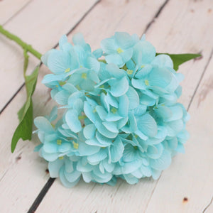 Blue Hydrangea Artificial Silk Flowers Blooms - VANRINA