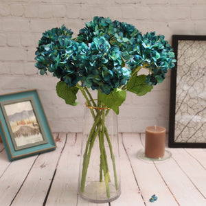 Blue Hydrangea Artificial Silk Flowers Blooms - VANRINA