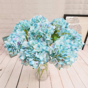Blue Hydrangea Artificial Silk Flowers Blooms - VANRINA