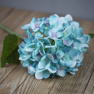 Blue Hydrangea Artificial Silk Flowers Blooms - VANRINA