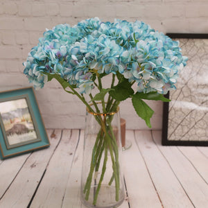 Blue Hydrangea Artificial Silk Flowers Blooms - VANRINA