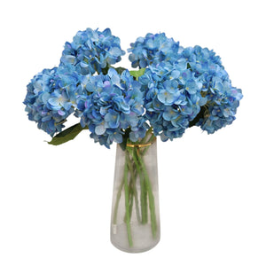 Blue Hydrangea Artificial Silk Flowers Blooms - VANRINA