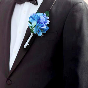 Blue Hydrangea Grooms Boutonniere - VANRINA