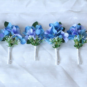 Blue Hydrangea Grooms Boutonniere - VANRINA