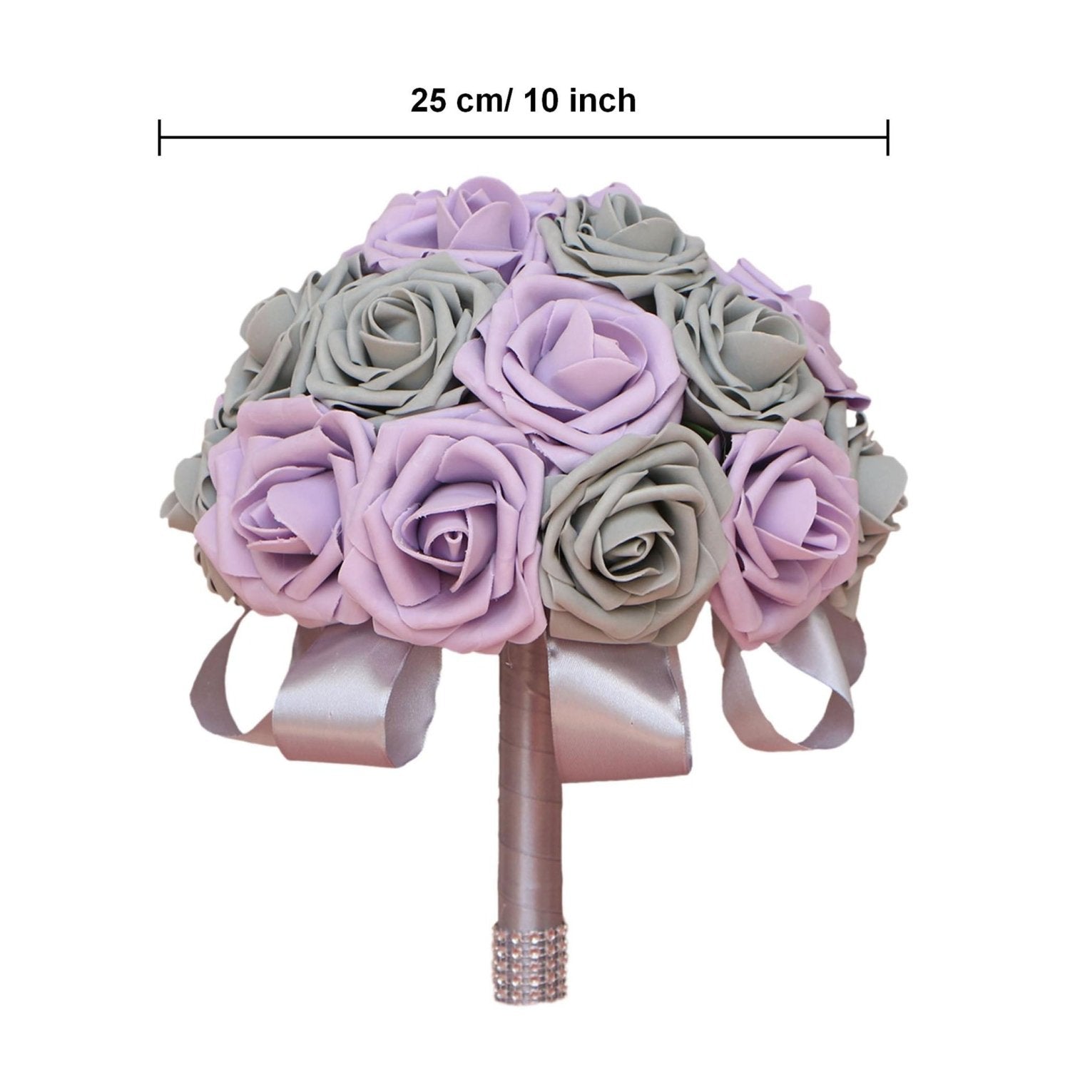 Bridal Bouquet Lilac Gray Roses - VANRINA
