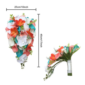Bridal Cascading Bouquet Beach Wedding Flowers - VANRINA
