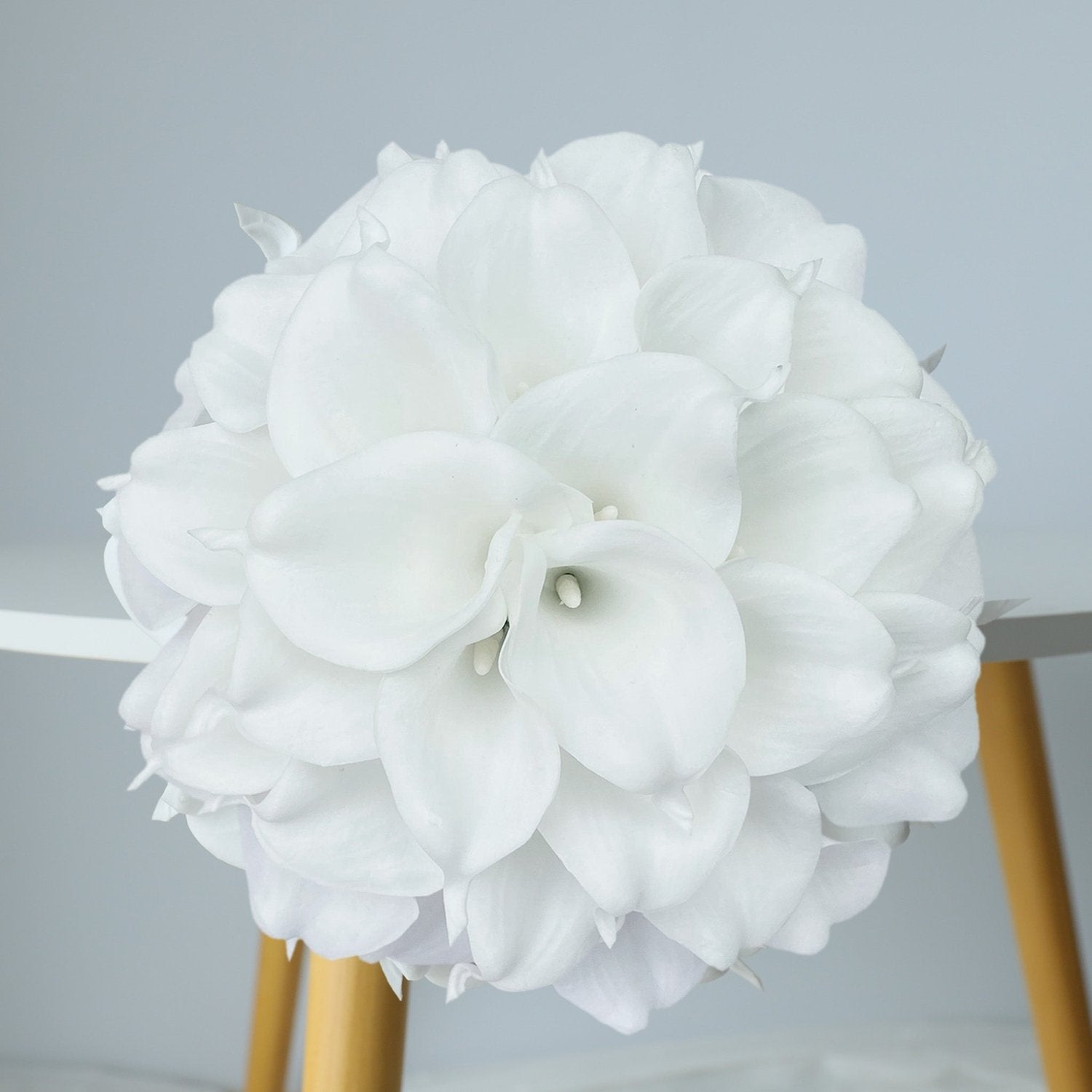 Bridal White Calla Lily Bouquet 10" - VANRINA