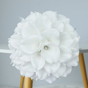 Bridal White Calla Lily Bouquet 10" - VANRINA