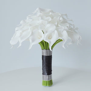 Bridal White Calla Lily Bouquet 10" - VANRINA
