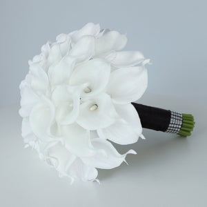 Bridal White Calla Lily Bouquet 10" - VANRINA