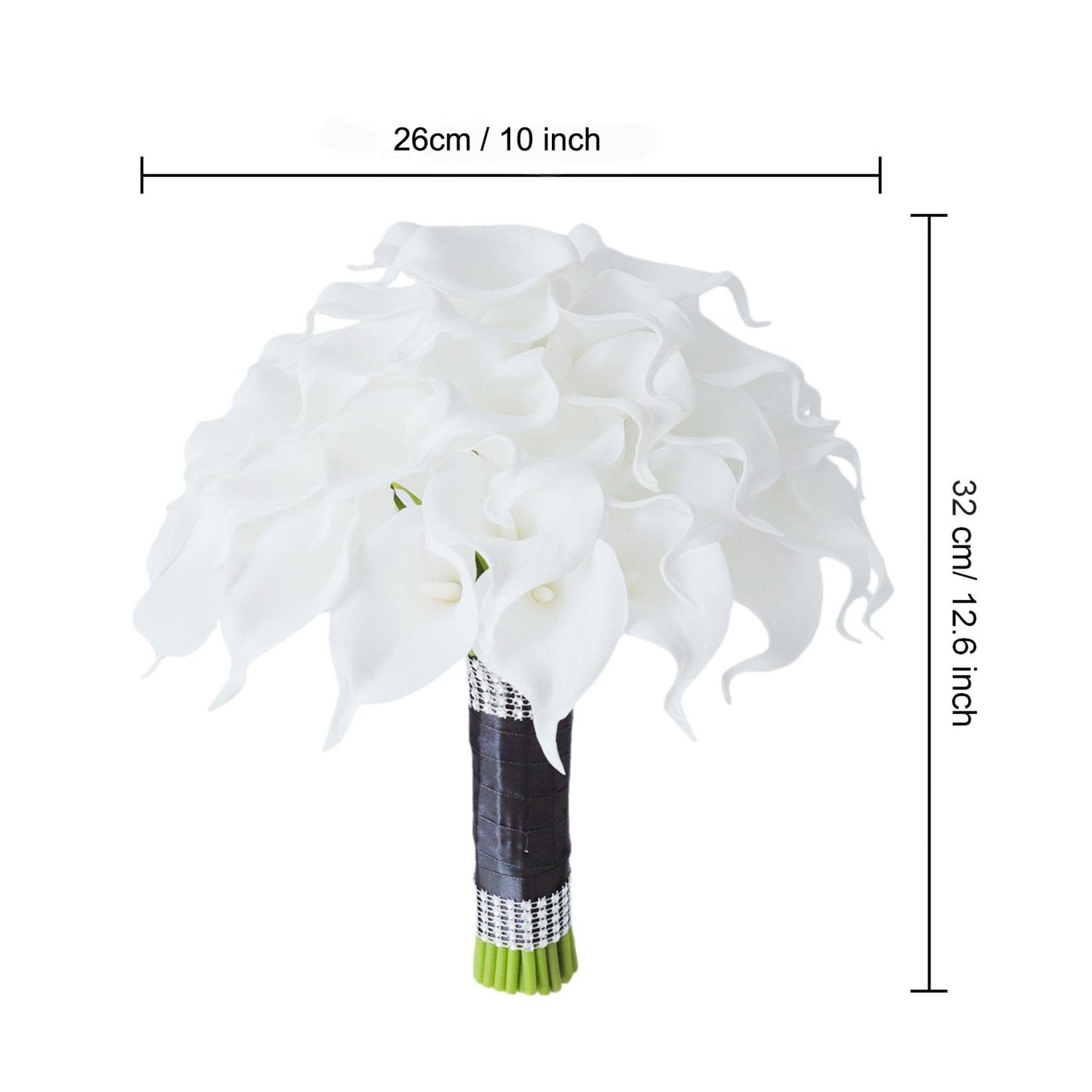 Bridal White Calla Lily Bouquet 10" - VANRINA