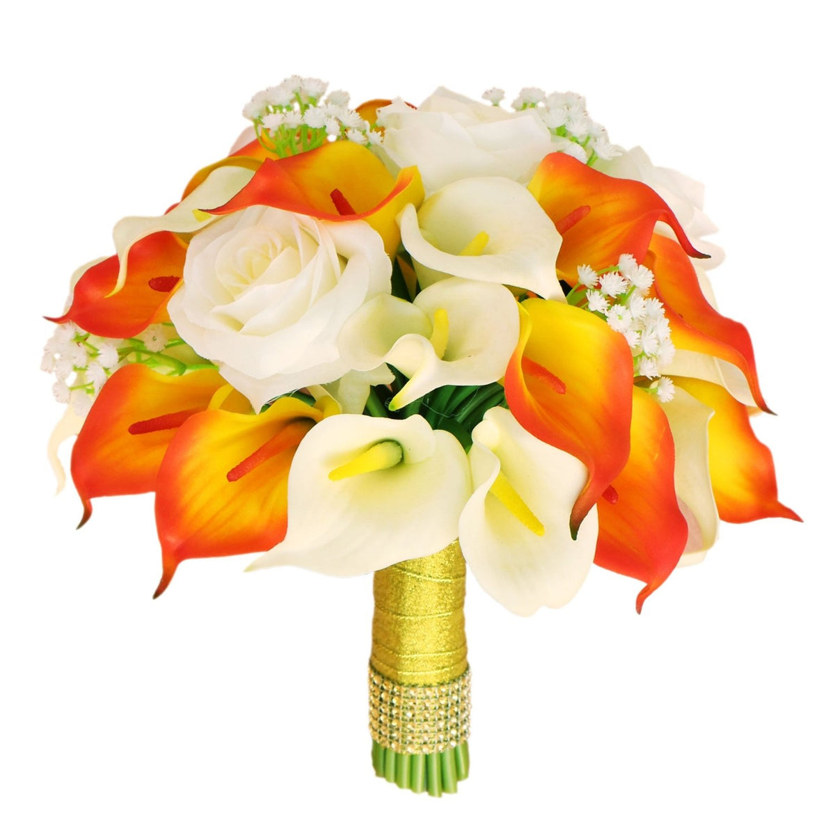 Bright Orange Calla Lily Bouquet for Bridal Fall Wedding Flowers - VANRINA