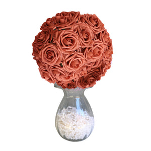 burnt orange flower ball