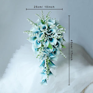 Calla Lily Bouquet Lily of the Valley for Bride Bridesmaids - VANRINA