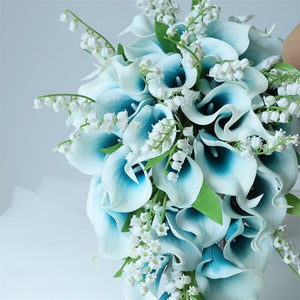 Calla Lily Bouquet Lily of the Valley for Bride Bridesmaids - VANRINA