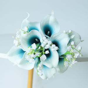 Calla Lily Bouquet Lily of the Valley for Bride Bridesmaids - VANRINA