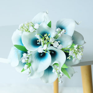 Calla Lily Bouquet Lily of the Valley for Bride Bridesmaids - VANRINA