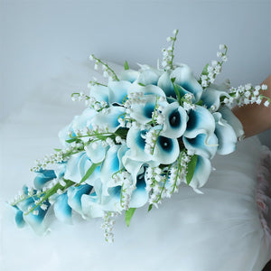 Calla Lily Bouquet Lily of the Valley for Bride Bridesmaids - VANRINA