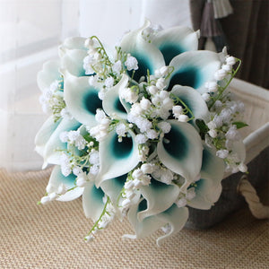 Calla Lily Bouquet Lily of the Valley for Bride Bridesmaids - VANRINA