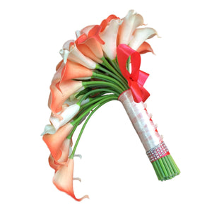 Cascade Calla Lily Bouquet White Rose Wedding Bouquet Cascading - VANRINA