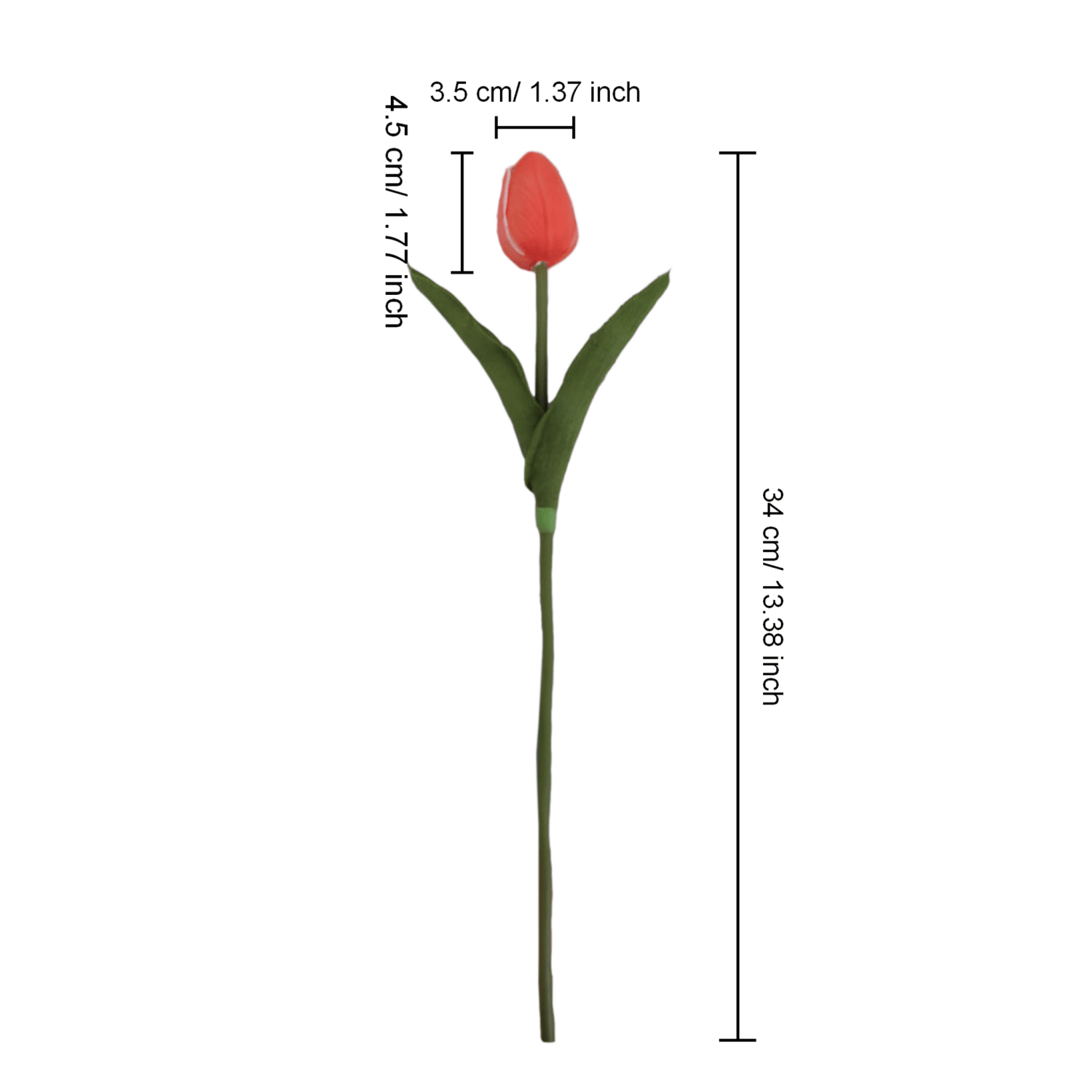 Coral Wedding Flowers PU Real Touch Tulips 10 Stems - VANRINA