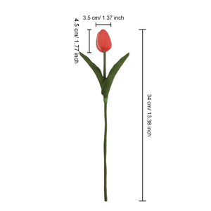Coral Wedding Flowers PU Real Touch Tulips 10 Stems - VANRINA